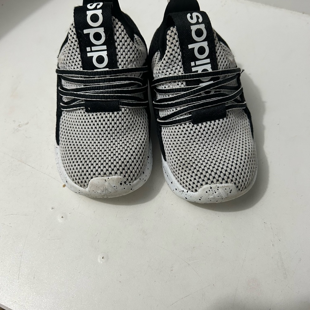 Adidas Kids Black and Gray Mesh Sneakers